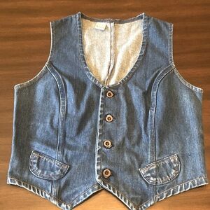Vintage Wrangler Cowboy Country Nashville Denim Lady Vest Button-up VGC M 8-10